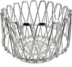 Multipurpose Fruit Basket Stainless Steel Wire Bowl Foldable Basket for Vegetable / Fruits / Dining - Justgrabit Inc.