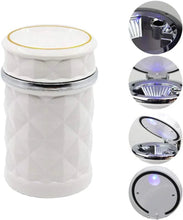 Car Cupholder LED Ashtray – Portable with Blue Light, Lid & Waste Bin, Cigarette Ashtray - justgrabit.in | Just Grab It