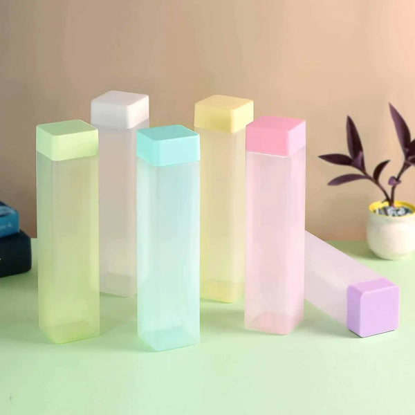 Large Capacity Plastic Water Bottle | Set of 6 | Square Water Bottle (940ml each) - Justgrabit Inc.