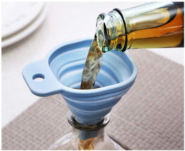 Flexible Silicone Foldable Kitchen Funnel for Liquid / Powder Transfer Hopper Food (Small) - Justgrabit Inc.