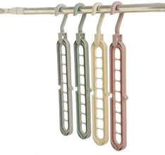 Anti - Skid Plastic 9 - Holes Magic Wardrobe Folding Hangers - Justgrabit Inc.