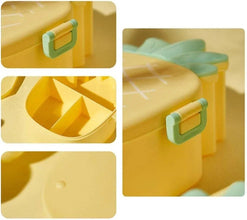 Pineapple Shaped Lunch Box with Compartments Lunch Food Container with Box Portable Lid School & Kids Lunch Box - justgrabit.in | Just Grab It