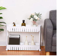 Multipurpose 2 Layer Slim Side Space Saving Storage Organizer Rack Shelf - Justgrabit Inc.