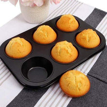 Non - Stick Reusable Cupcake Baking Slot Tray for 6 Muffin Cup - Justgrabit Inc.