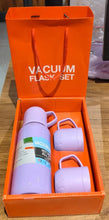 Purple Vacuum Flask Set – Stainless Steel Thermos with 3 Cups, Approx 500ml - Justgrabit Inc.