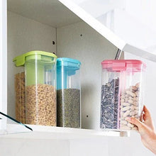 Plastic 2 Sections Air Tight Transparent Food Grain Cereal Storage Container (2 ltr) - Justgrabit Inc.