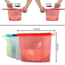 Reusable Silicone Airtight Leakproof Food Storage Bag - 1 ltr - Justgrabit Inc.