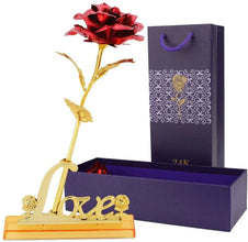 24k Gold Rose,hicoosee Gold Foil Plated Rose with LOVE Stand and Gift Box for Anniversary, Birthday, Wedding , Christmas ,Thanks giving - Justgrabit Inc.
