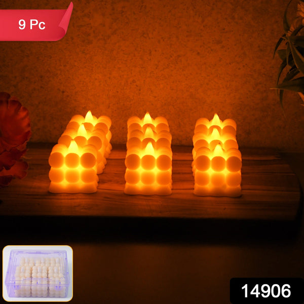 Decorative LED Bubble Candles (9 Pc / Set) - justgrabit.in | Just Grab It