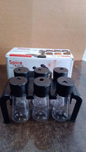 6 - Piece Plastic Spice Jar Set with Stand - Justgrabit Inc.