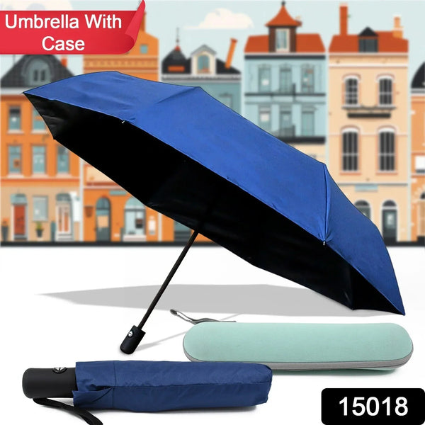 2 - Fold Manual Open Umbrella (Umbrella With Case / 1 Set / Mix Color) - justgrabit.in | Just Grab It