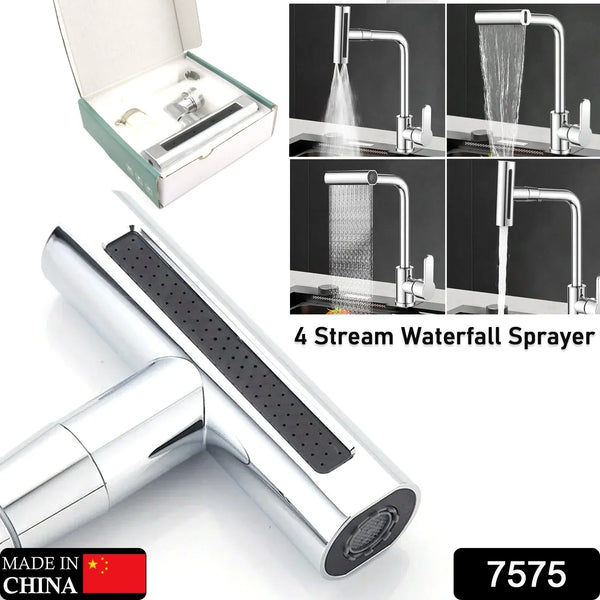 360° Rotating Waterfall Kitchen Faucet – Touch & Swivel Sink Extender (4 In 1 ) - justgrabit.in | Just Grab It