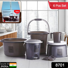 Plastic Bathroom Accessories Set (Mix Color / 6 Pc) - Justgrabit Inc.