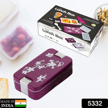 Leak - Proof Airtight Lunch Box with Spoon, 2 Compartments - justgrabit.in | Just Grab It