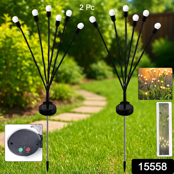 Solar - Powered Firefly Garden Decorative LED Light Set (2 Pc) - justgrabit.in | Just Grab It