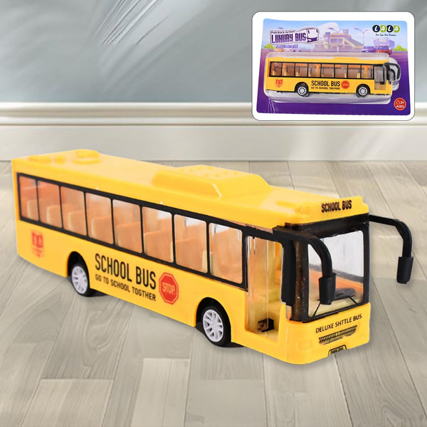 Inertia Bus Toys , High Simulation Yellow Fine Details Mini Bus - justgrabit.in | Just Grab It
