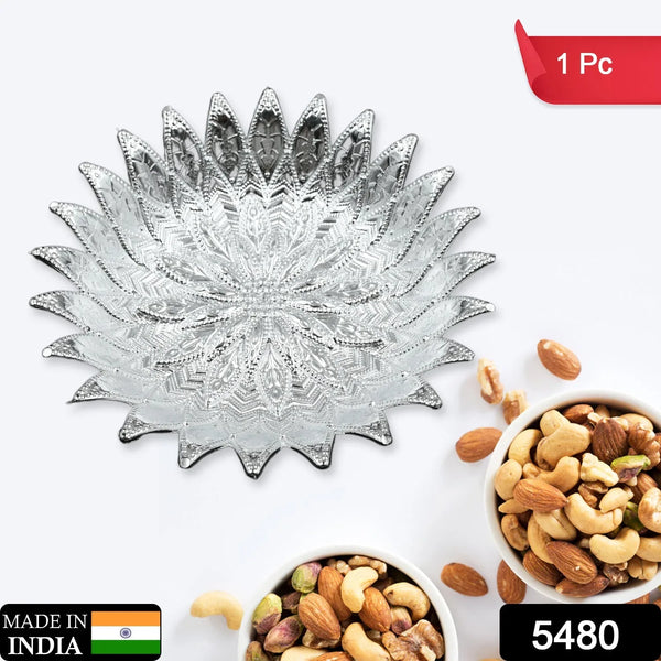 Plastic Silver Finish Serving Tray, Decorative Multipurpose Tray (1 Pc) - justgrabit.in | Just Grab It