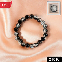 Elegant Dual - Tone Crystal Beaded Stretch Bracelet (1 Pc) - justgrabit.in | Just Grab It