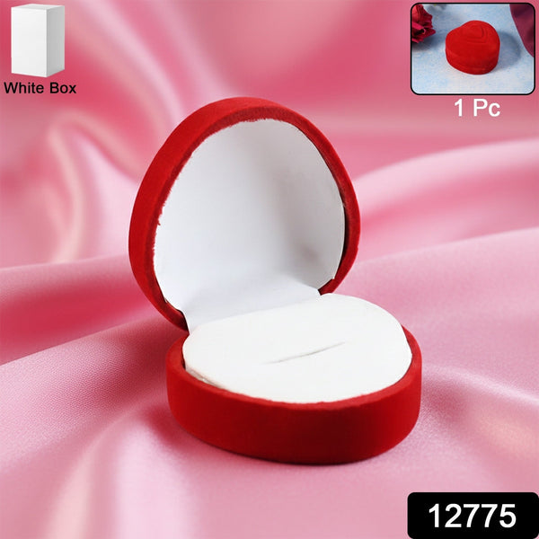 Premium Heart - Shaped Velvet Jewellery Ring Box (1 Pc) - justgrabit.in | Just Grab It