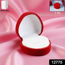 Premium Heart - Shaped Velvet Jewellery Ring Box (1 Pc) - justgrabit.in | Just Grab It