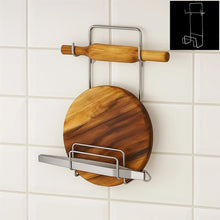 Chakla Belan Chimta Stand Rolling Pin Board Tong Holder Silver Stainless Steel Multi - Purpose Rack for Kitchen (1 Pc ) - Justgrabit Inc.
