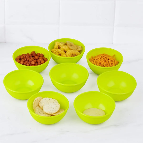 Multipurpose Small Round Plastic Bowl / Katori, Microwave Safe Reusable Lightweight Bowl, Dishwasher Safe Chutney Bowl (8 Pcs Set) - Justgrabit Inc.