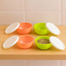 Multipurpose Small Round Plastic Bowl / Katori With Lid, Microwave Safe Reusable Lightweight Bowl, Dishwasher Safe Chutney Bowl (4 Pcs Set) - Justgrabit Inc.