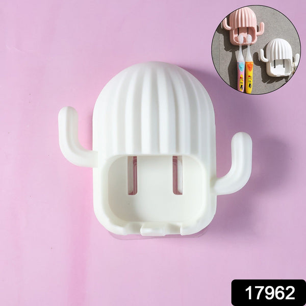 Wall Mounted Cactus - Shape Toothbrush Holder (1 Pc) - justgrabit.in | Just Grab It