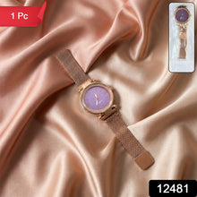Elegant Rose Gold Mesh Strap Analog Wrist Watch for Women (1 Pc) - justgrabit.in | Just Grab It