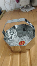 Traditional Stainless Steel Octagon Pooja Basket 1 Pc with Handle - justgrabit.in | Just Grab It