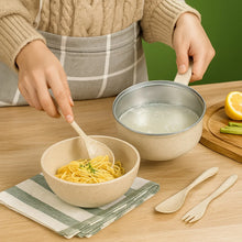Rice Bowl Noodle Set – 6 Pcs with Lid, Handle & Cutlery - Justgrabit Inc.