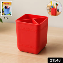 Officemate Pen Stand – Tri - Section Desk Organizer Stationery, Pens, Office Supplies - justgrabit.in | Just Grab It