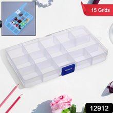 15 - Grid Clear Plastic Jewelry Organizer Box with Dividers (1 Pc) - Justgrabit Inc.