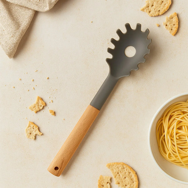 Plastic Kitchen Accessories Whisk , Pasta Spoon & Soup Spoon Heat Resistant Non Stick Spoons Kitchen Cookware Items (1 Pc ) - Justgrabit Inc.