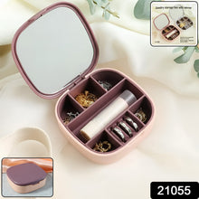 Plastic Jewelry Storage Box with Built - in Mirror & Multi - Section (1 Pc) - justgrabit.in | Just Grab It