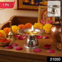 Stainless Steel Traditional Puja Diya Stand (1 Pc) - justgrabit.in | Just Grab It