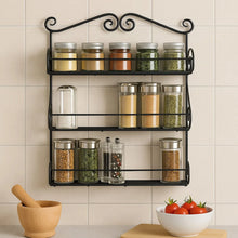 Big Wall Mounted Iron Wall Shelf with 3 Storage Racks for Kitchen, Pantry, Cabinet, Counter top or Free Standing, Rack Holder for Kitchen - Justgrabit Inc.