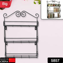 Big Wall Mounted Iron Wall Shelf with 3 Storage Racks for Kitchen, Pantry, Cabinet, Counter top or Free Standing, Rack Holder for Kitchen - Justgrabit Inc.