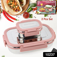 Stainless Steel Leak Proof Air Tight Lunch Boxes (900ML+200ML Approx / 2 Pc Set) - justgrabit.in | Just Grab It