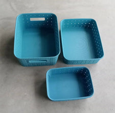 Smart Baskets for Storage(Set of 3) Sky Blue - Justgrabit Inc.