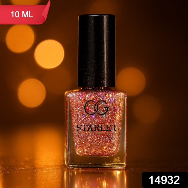 OG Beauty Metallic Rose Starlet Glitter Nail Paint (10 ML / 1 Pc) - justgrabit.in | Just Grab It