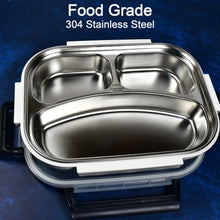 White Transparent Lunch Box for Kids and adults, Stainless Steel Lunch Box with 3 Compartments. - Justgrabit Inc.