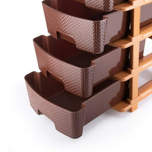 5tier Plastic Modular Drawer System For Multiple Use (Brown colour) - Justgrabit Inc.
