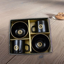 Hide & Seek Ceramic Tea / cups With Round Serving Bowl (4 Pcs set) - justgrabit.in | Just Grab It