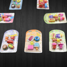 Mix Design Fancy Erasers Set – Colorful & Stylish Erasers for Kids, Birthday Gift & School Prize (1 Set) - justgrabit.in | Just Grab It