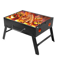 Folding Barbeque Charcoal Grill Oven (Black, Carbon Steel) - Justgrabit Inc.