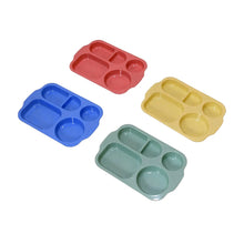 Divided Plates, 5 Compartments 32 CM Split Plates, Shatterproof Separating Plates For Kids And Adults, Microwave and Dishwasher Tableware Set, Multi - Colour, Modern (4 Pc Set) - justgrabit.in | Just Grab It