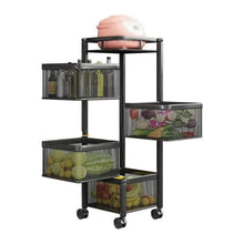 Metal High Quality Kitchen Trolley Kitchen Organizer Items and Kitchen Accessories Items for Kitchen Rack Square Design for Fruits & Vegetable Onion Storage Kitchen Trolley with Wheels (4 Layer) - justgrabit.in | Just Grab It