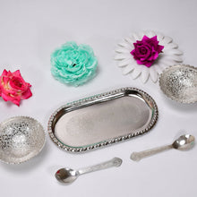 Silver - Plated Brass Bowl & Spoon Set with Velvet Gift Box - justgrabit.in | Just Grab It