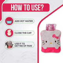 Pink Small Hot Water Bag with Cover for Pain Relief - Justgrabit Inc.